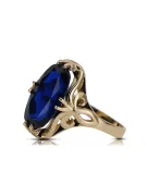  Safír 14k žluté zlato Vintage vrc082y